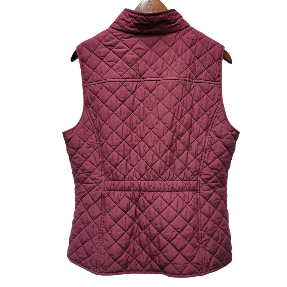 Talbots Women's Red Snap Button Fleece Lined Puffer Vest Size Large Petite (LP) - Picture 5 of 7
